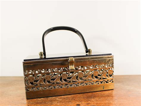 vintage 1920 steel woven box purse|vintage metal box purse for sale .